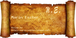 Marin Eszter névjegykártya
